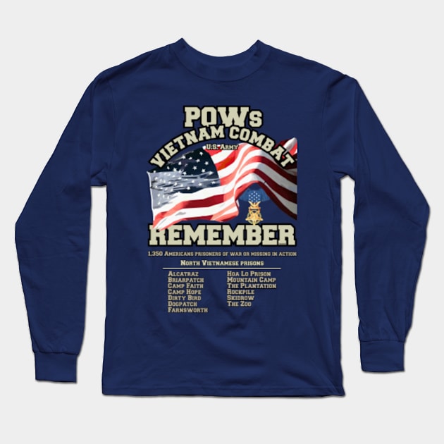 POW Vietnam Combat Veterans Long Sleeve T-Shirt by comancha